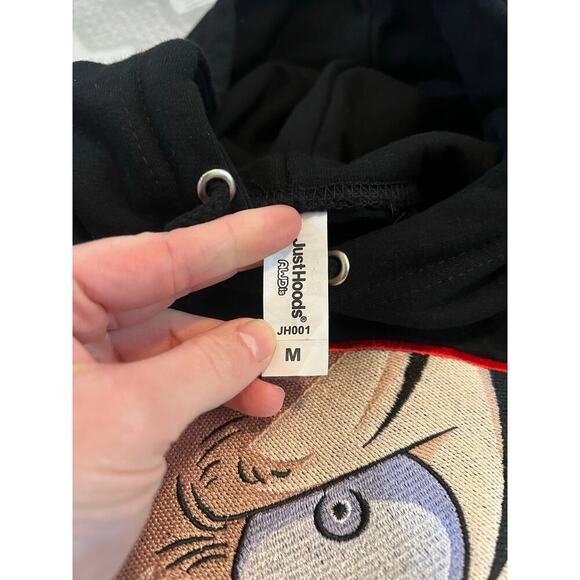 Monkey D Luffy One Piece Just Hoods AWDis Embriodered Anime Hoodie Black Sz Med - Picture 6 of 9
